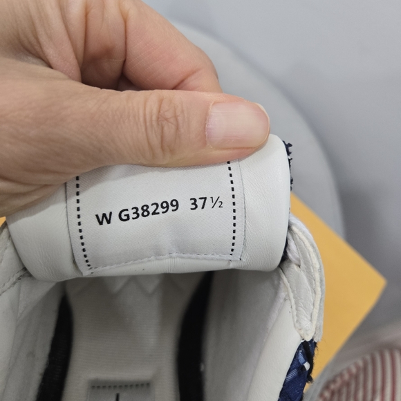 CHANEL White and Navy Tweed Athletic Sneakers - Picture 7 of 7